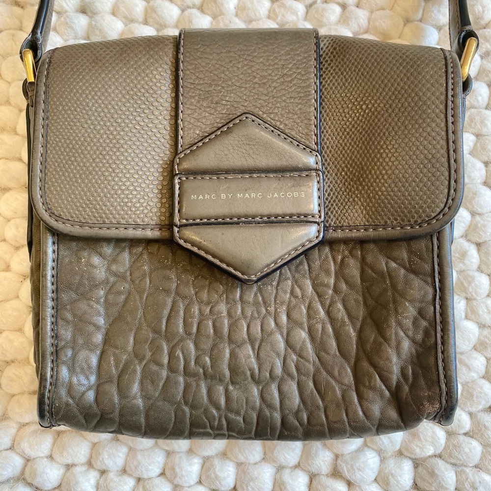 Marc Jacobs Charcoal Leather Crossbody Bag